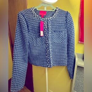 NWT Lilly Pulitzer VIANNE JACKET LOW TIDE NAVY
FANTASY CHECKERBOARD, size 12
